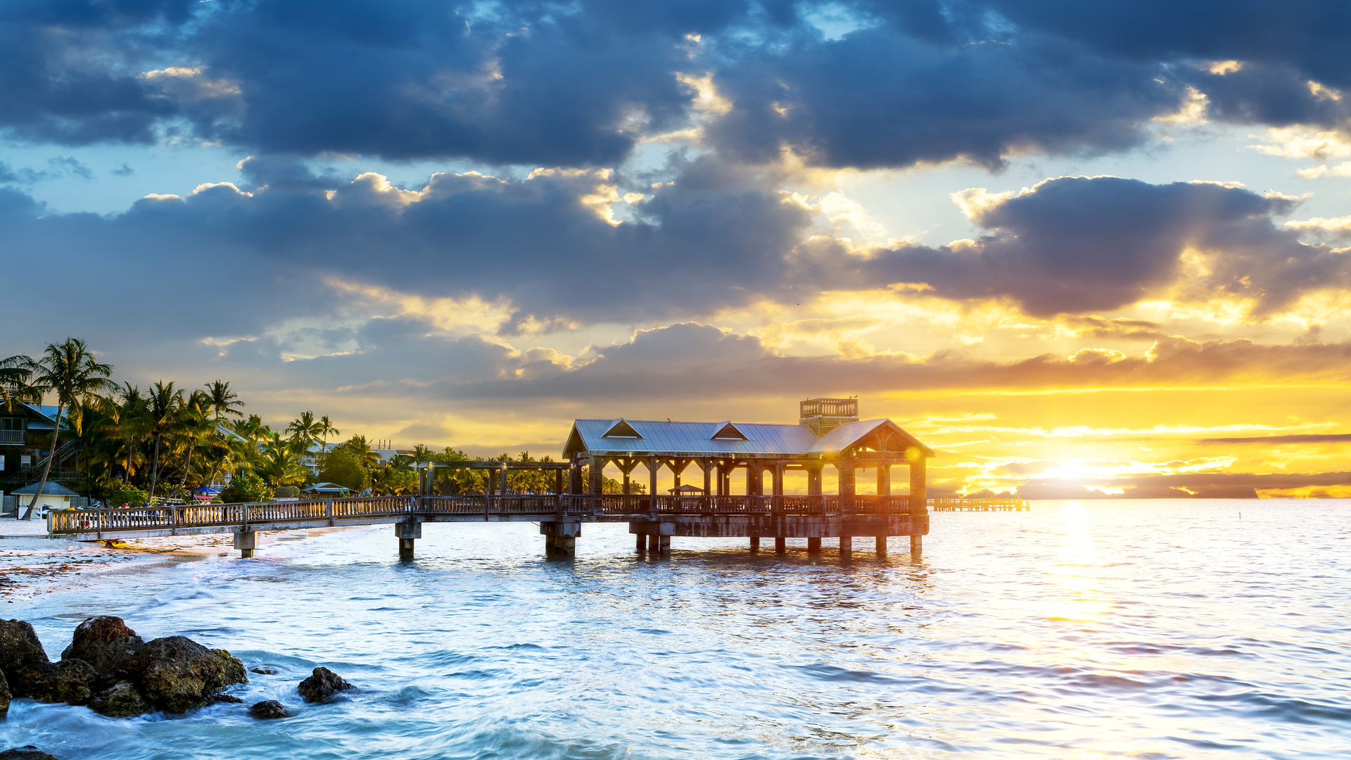 Key West waterfront at sunset